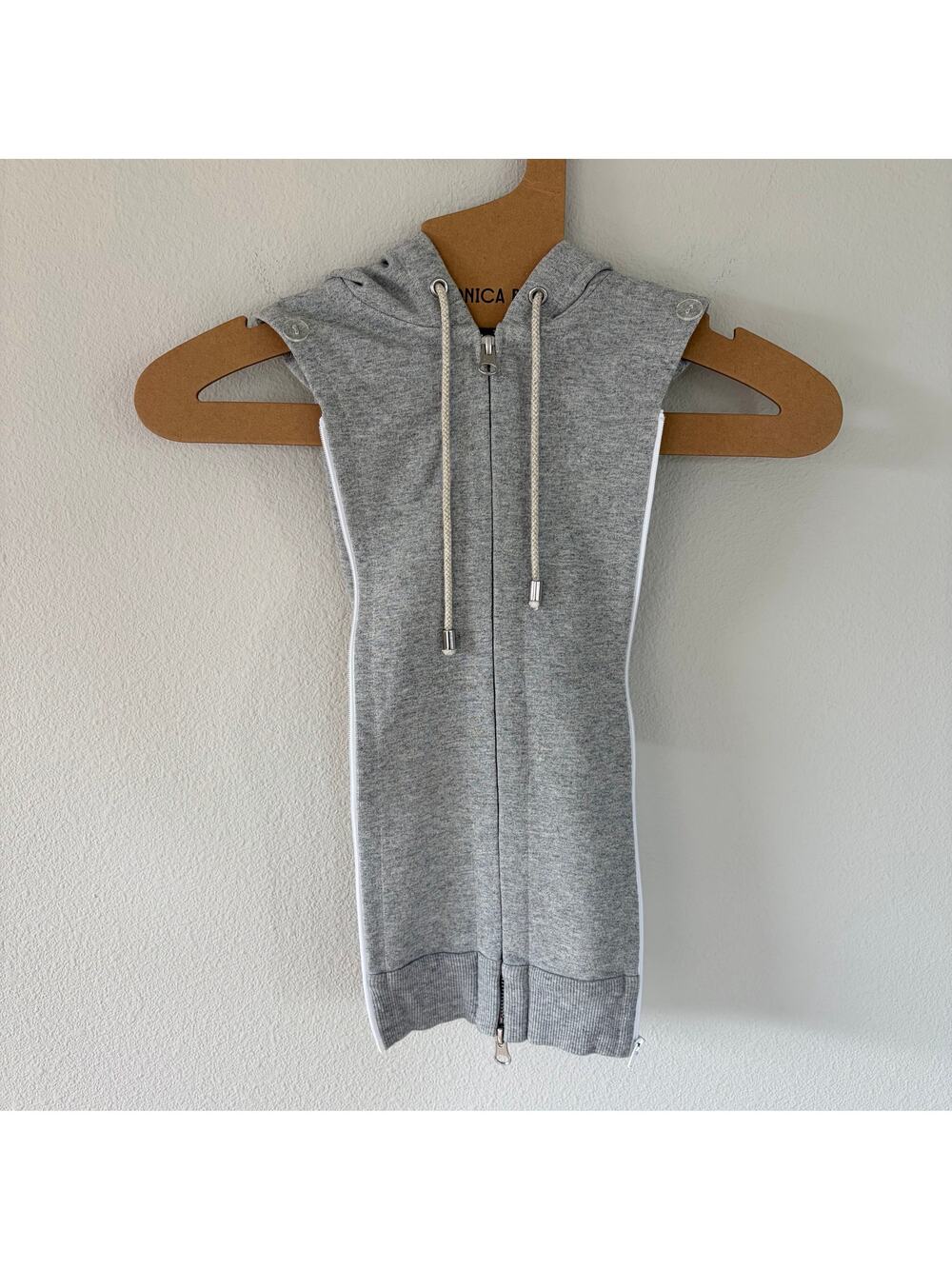 Veronica Beard Heather Grey Hoodie Dickey Insert O/S